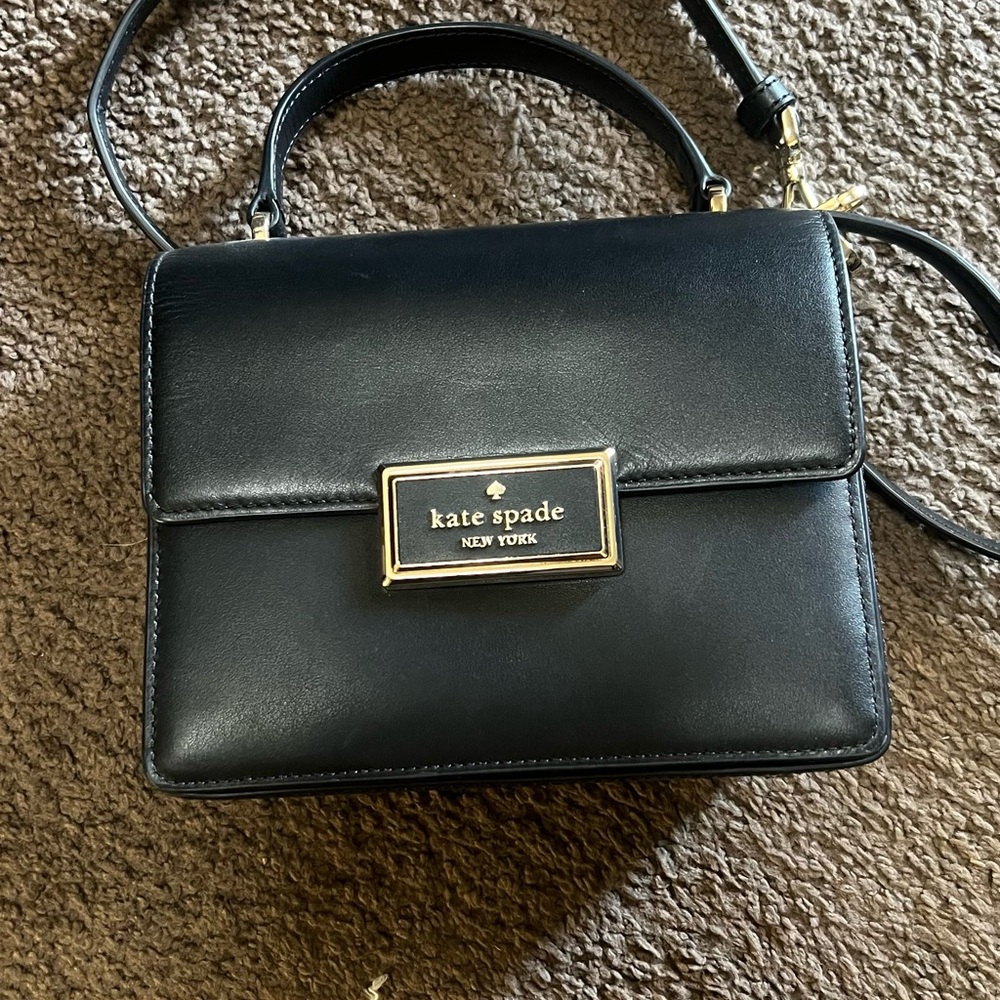 Kate Spade Black Crossbody Bag with Gold Accents